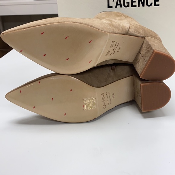 L'AGENCE Jeanne Bootie in Sand Suede - Picture 3 of 3
